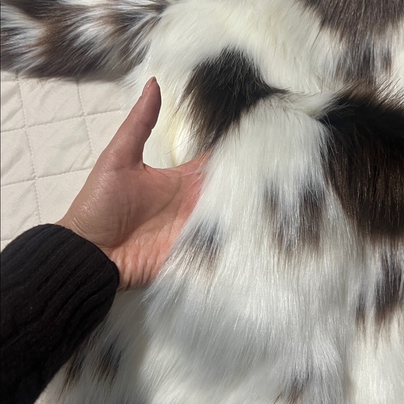 Zara White & Brown Cow-Print Teddy Jacket - Picture 6 of 6